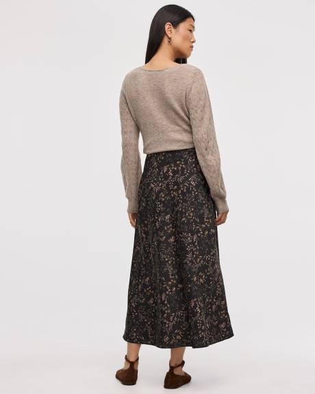 Satin A-Line Midi Skirt