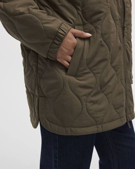 Quilted Jacket with Removable Hood