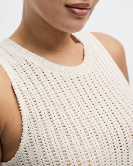 Crew-Neck Crochet Tank