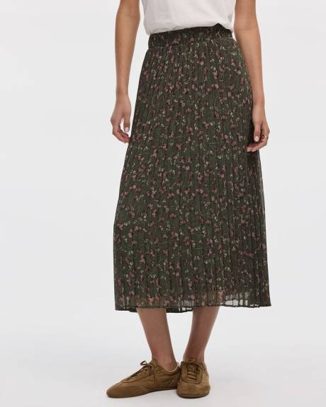 Pleated Chiffon Midi Skirt