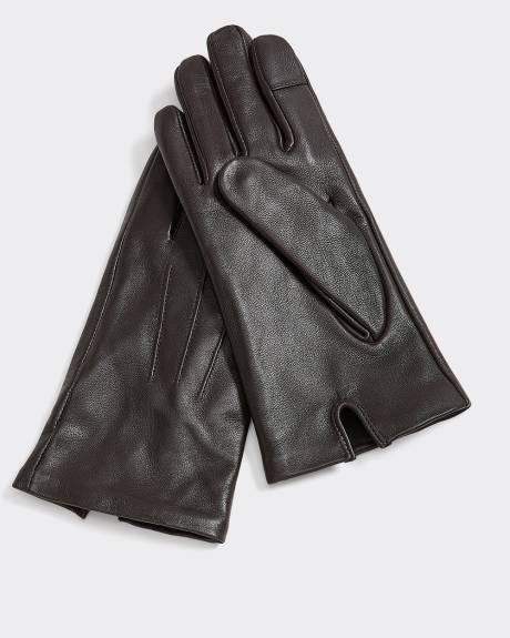 Tech-Friendly Leather Gloves