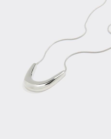 Long Necklace with U-Shaped Pendant