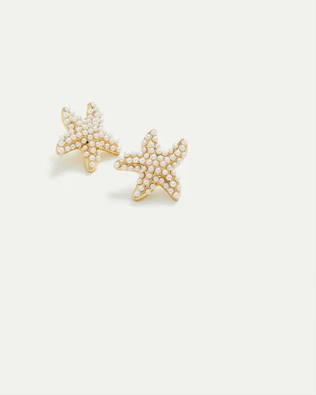 Boucles d'oreilles étoiles de mer avec perles
