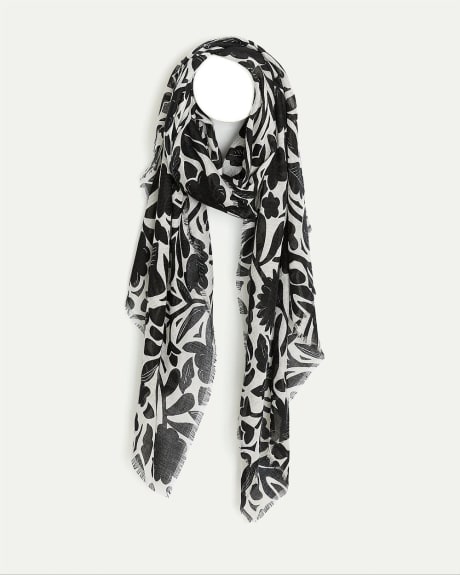 Scarf with Tonal Floral Pattern