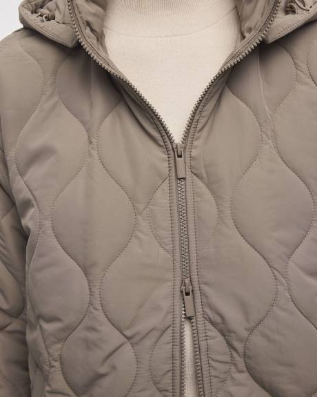 Quilted Jacket with Removable Hood