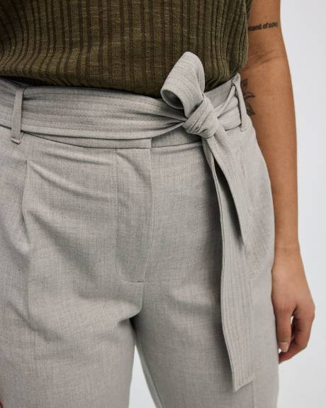 Tapered-Leg High-Rise Pant with Sash - Curvy Fit