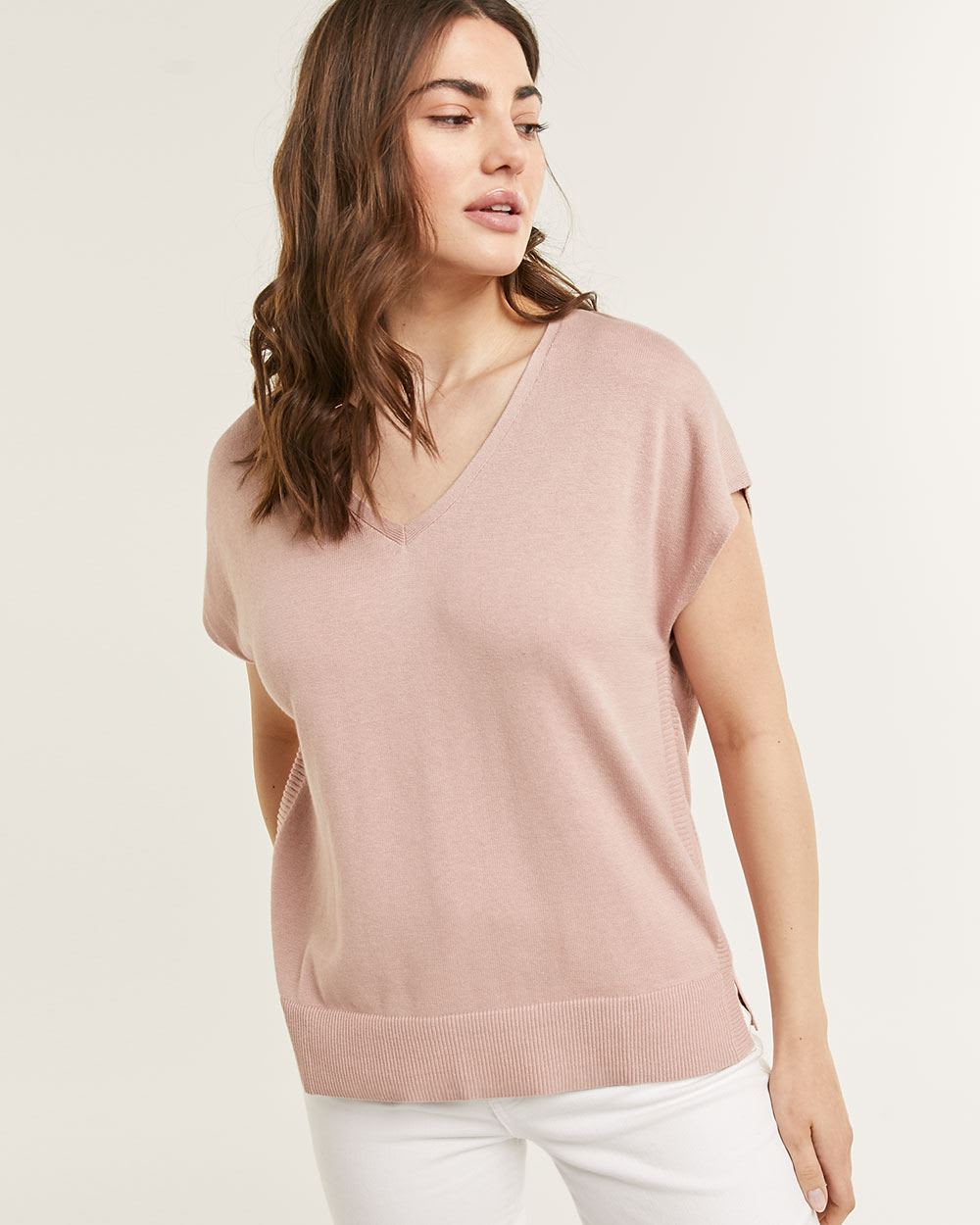 V-Neck Sweater With Buttons