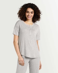Short Sleeve Henley Pyjama Top