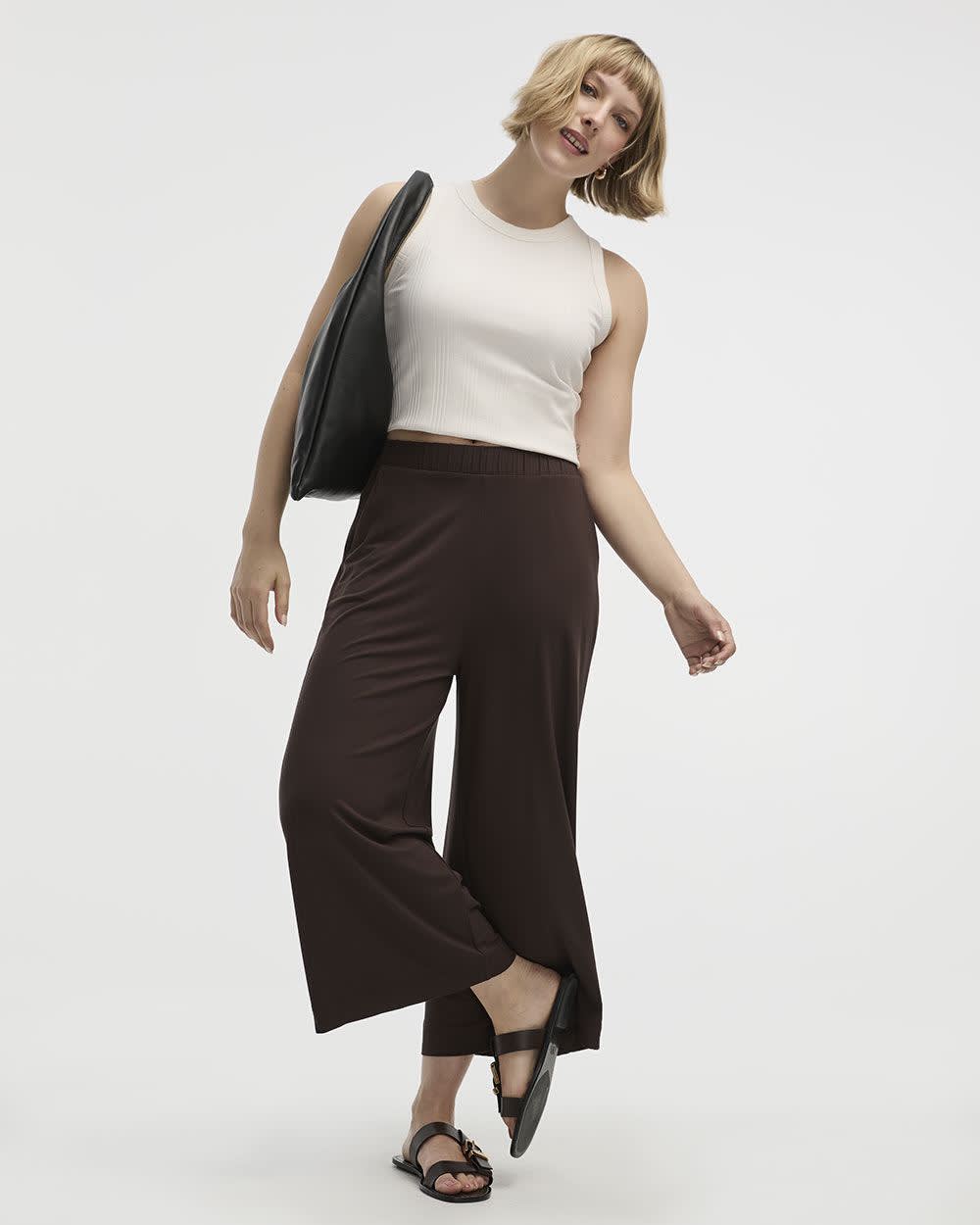 Stretch Pull-On Gaucho Pants - Petite