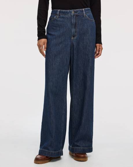 Wide-Leg High-Rise Jean