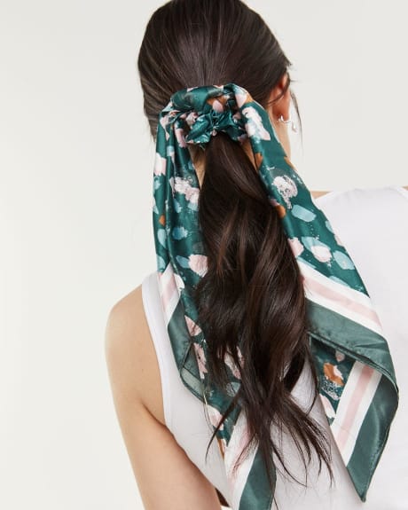 Chouchou foulard imprimé abstrait