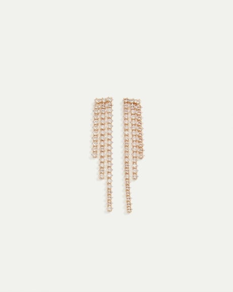 Statement Chain Earrings with Rhinestones