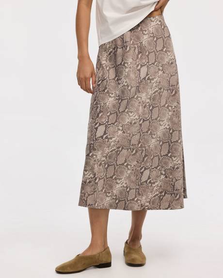 A-Line Midi Satin Skirt