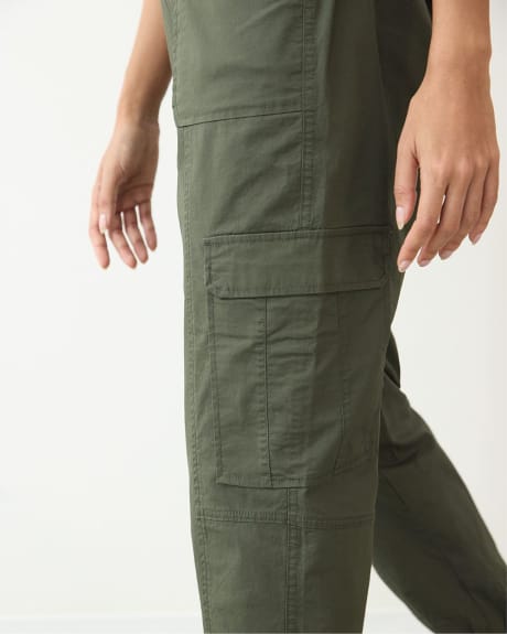 Pantalon jogger en popeline avec poches cargo - Long