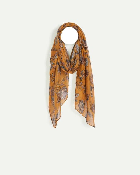 Woven Floral Scarf