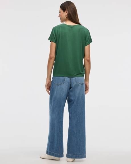 T-shirt &agrave; manches courtes dolman et col bateau