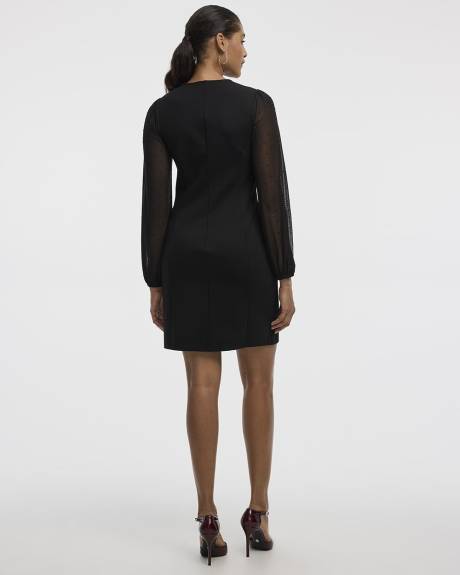 Long-Sleeve Bodycon Mini Dress with Rhinestones