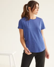 T-shirt à col rond avec ourlet arrondi, Ultra Doux Hyba