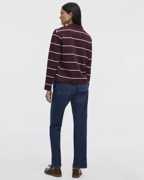 Striped Long-Sleeve Rugby-Style Top