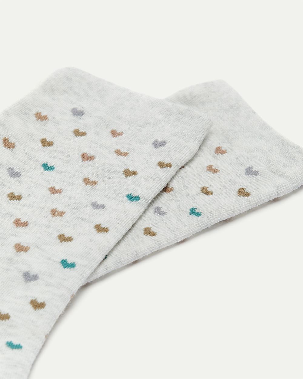 Cotton Socks with Heart Pattern