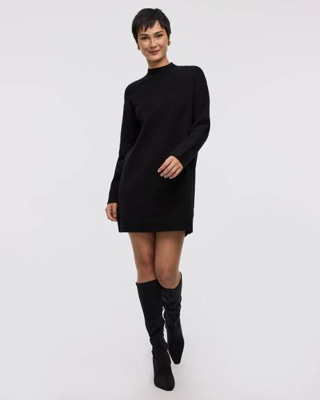 Long-Sleeve Mock-Neck Sweater Dress