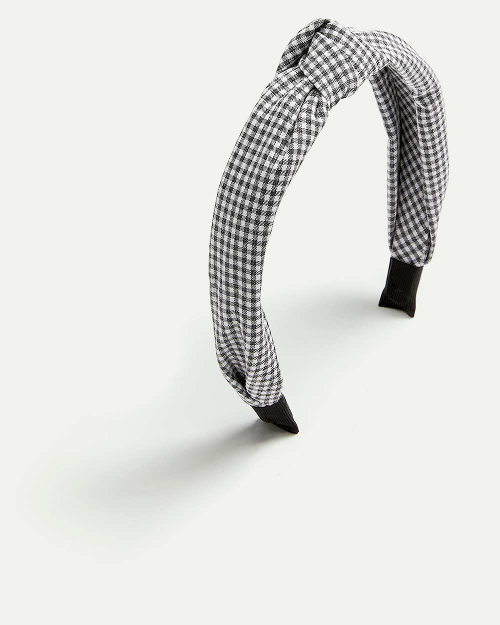Gingham-Printed Knotted Headband