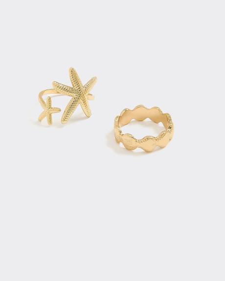 Sea Star and Shell Rings