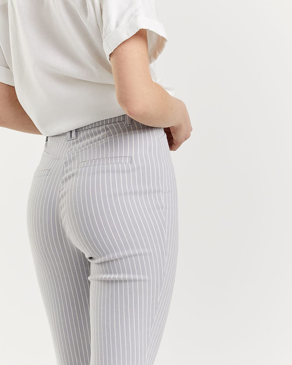 Striped High Rise Cropped Slim Leg Pant The Iconic
