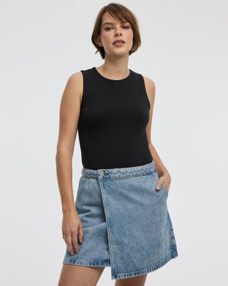Wrap Denim Skort