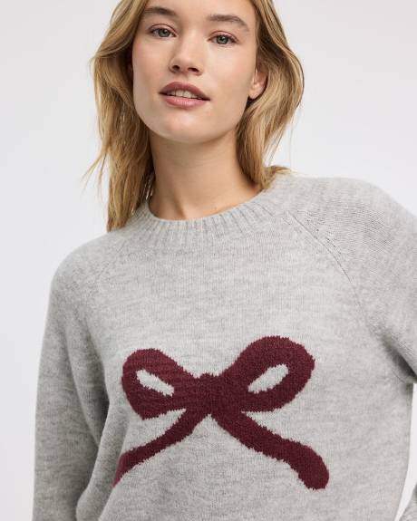 Pull à manches longues et col rond avec boucle