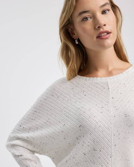 Haut en tricot léger à manches longues et col rond