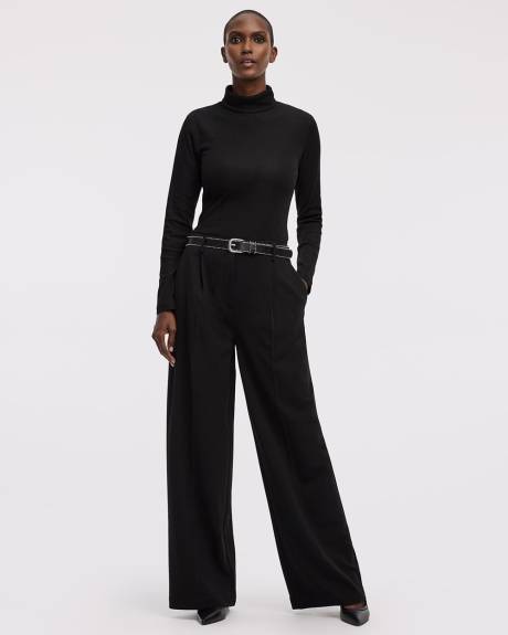 Pantalon en crêpe à taille haute et jambe large