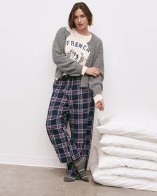 Pantalon de pyjama en flanelle à jambe droite