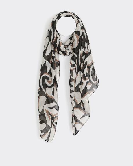 Lightweight Scarf with Abstract Pattern