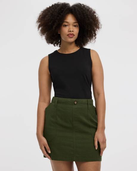 Linen-Blend Skort