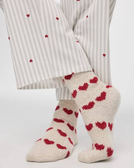 Bas d'hiver avec coeurs