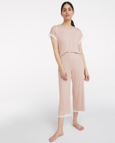 Straight Cropped Printed Pyjama Pant