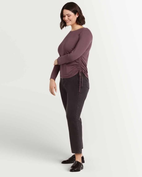 Long Sleeve Top with Shirred Sides