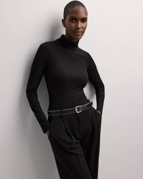 Long-Sleeve Turtleneck Top