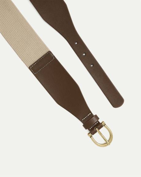 Faux Leather Elastic Belt