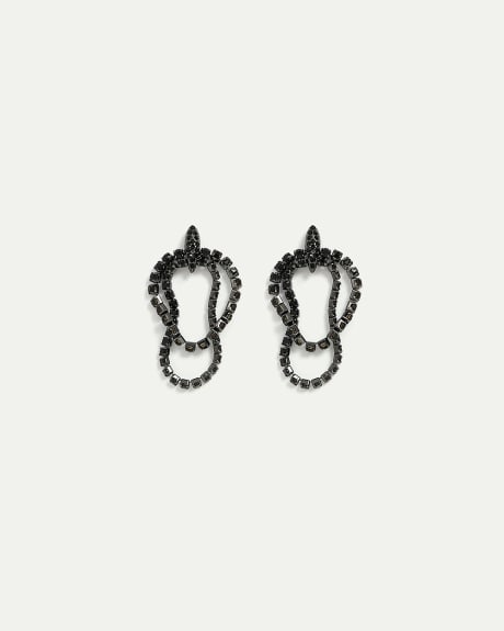 Boucles d'oreilles en chaîne à pierre noire
