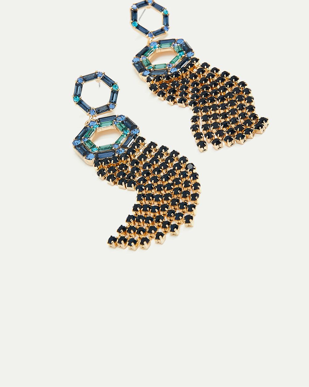 Hexagonal Pendant Earrings