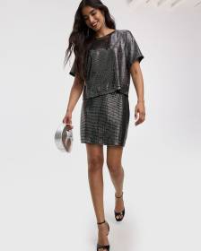 Mini-jupe paillettes miroir