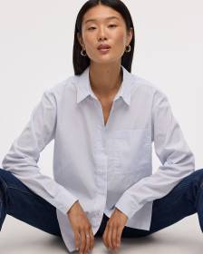 Striped Long-Sleeve Poplin Shirt with Chest Pocket - R Essentials