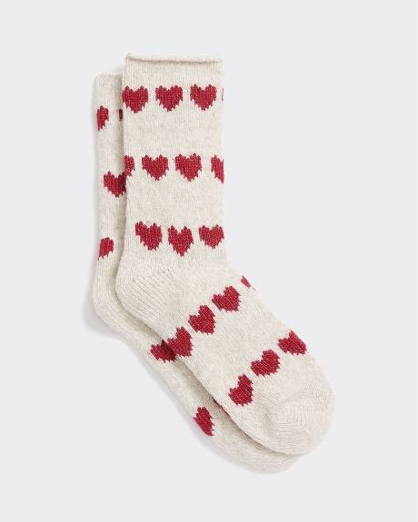 Bas d'hiver avec coeurs