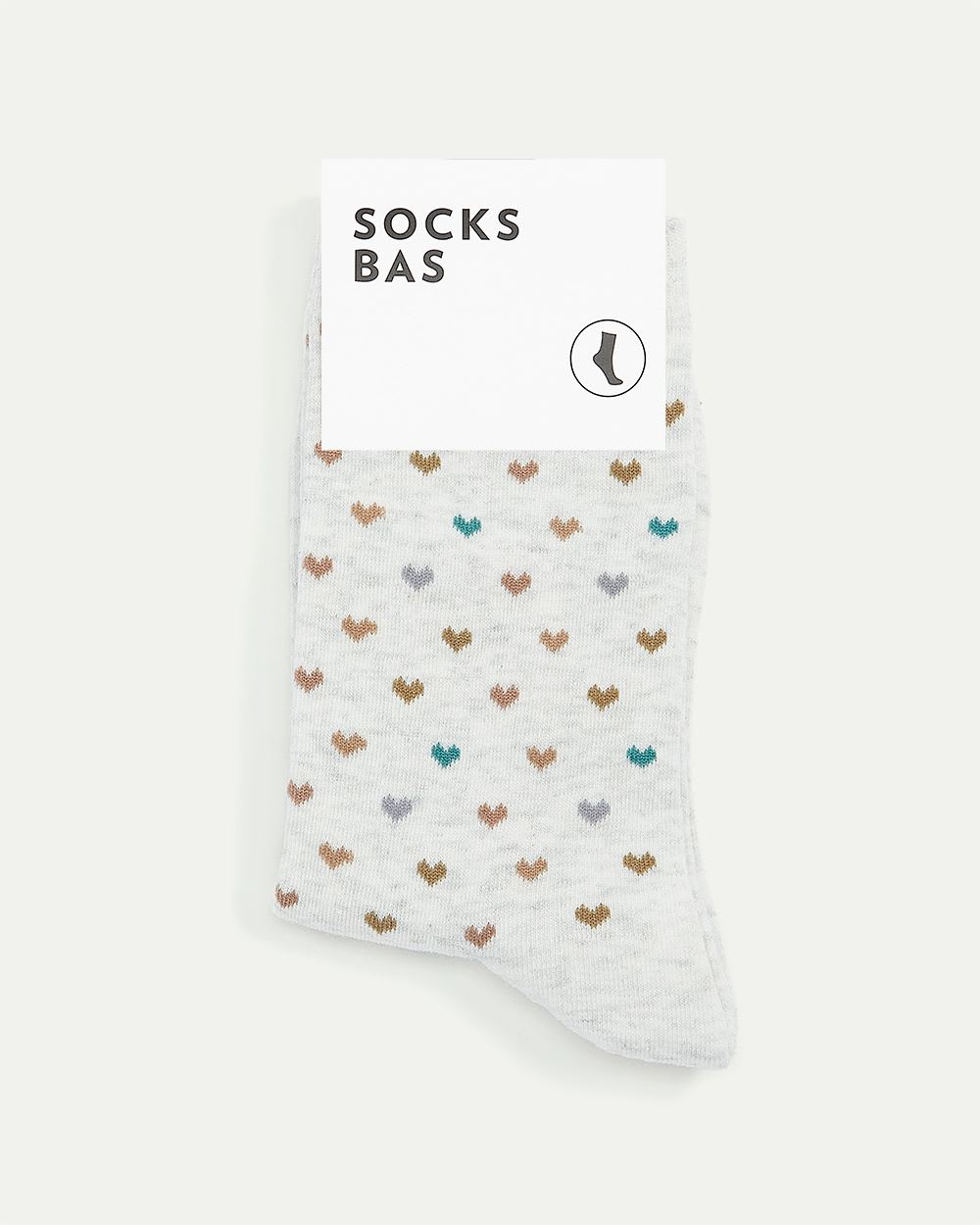 Cotton Socks with Heart Pattern