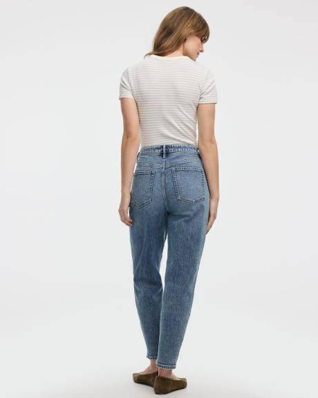 Jean &agrave; jambe fusel&eacute;e et taille haute - Le Mom Jeans - Petite