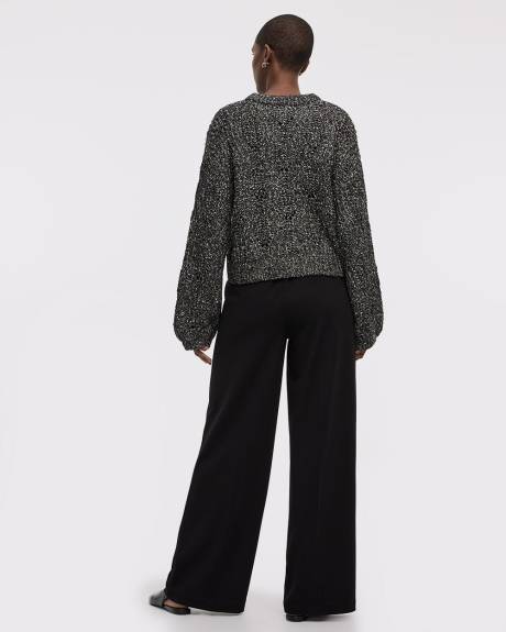 Pull en mailles de fantaisie à manches longues et col montant