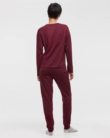 Ensemble pyjama en coton à manches longues et jogger