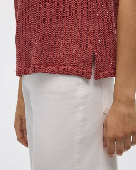 Camisole crochetée à col rond